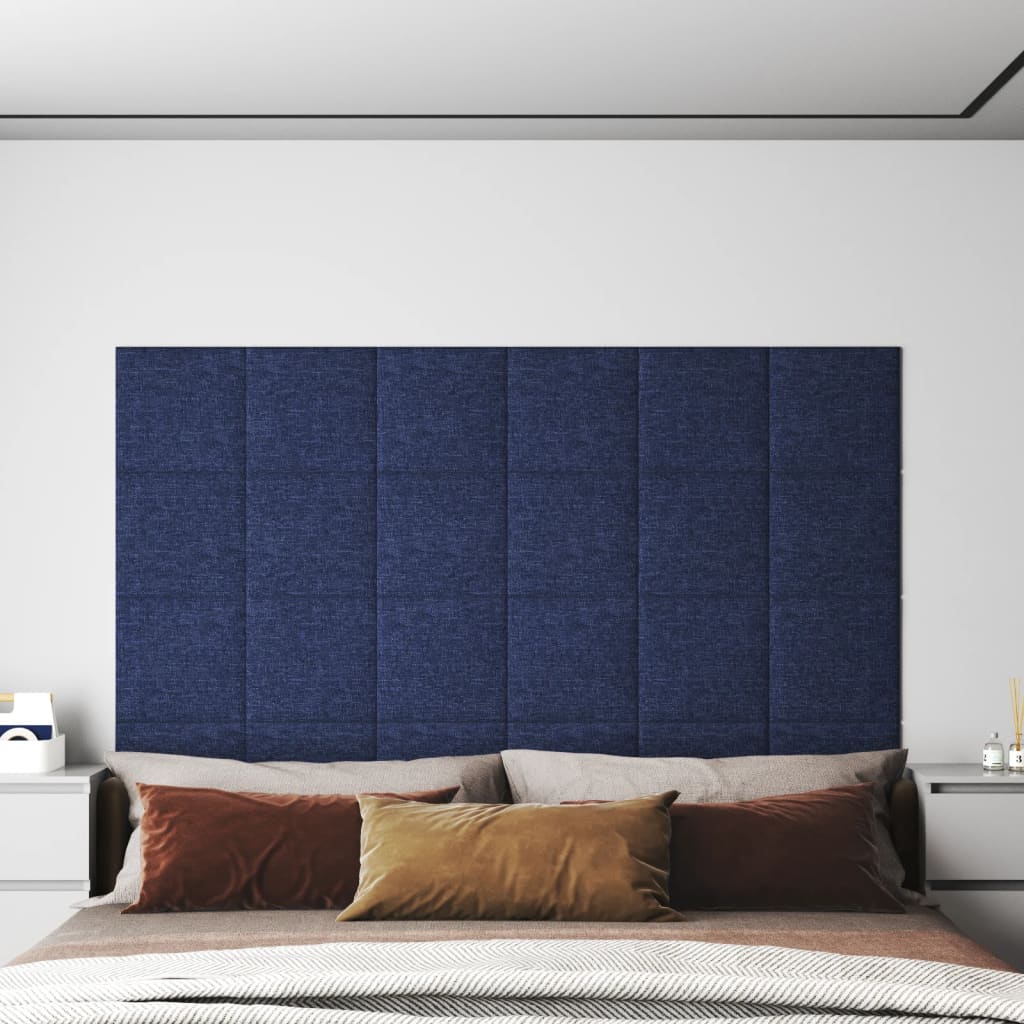 Vidaxl Wandpaneele 12 ST 1,08 m² 30 x 30 cm Stoff blau