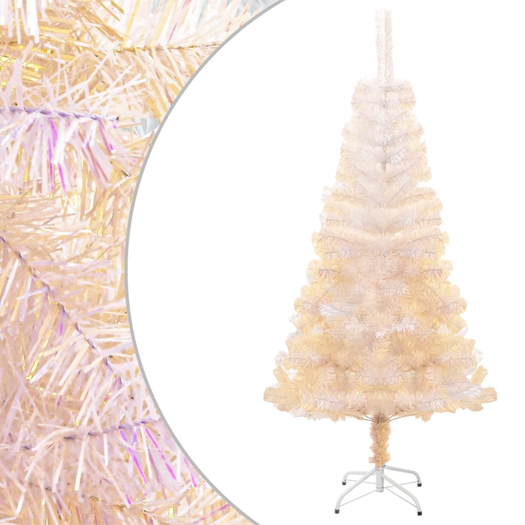 Vidaxl Kunstkerstboom mit schillernden Enden 120 cm PVC Weiß