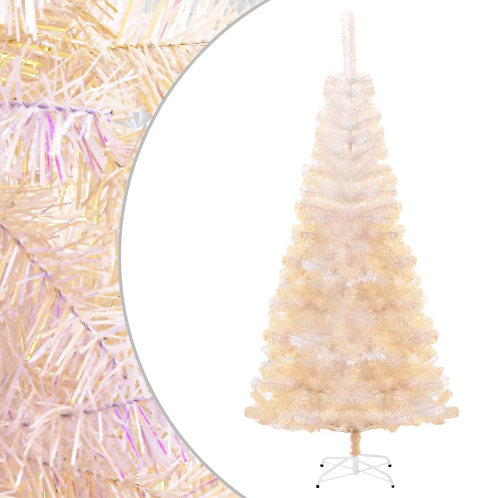 Vidaxl Kunstkerstboom mit schillernden Enden 210 cm PVC Weiß