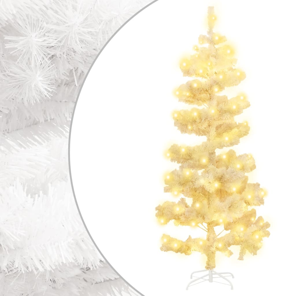 Vidaxl Kunstkerstboom mit Beleuchtung und Standard 150 cm PVC Weiß