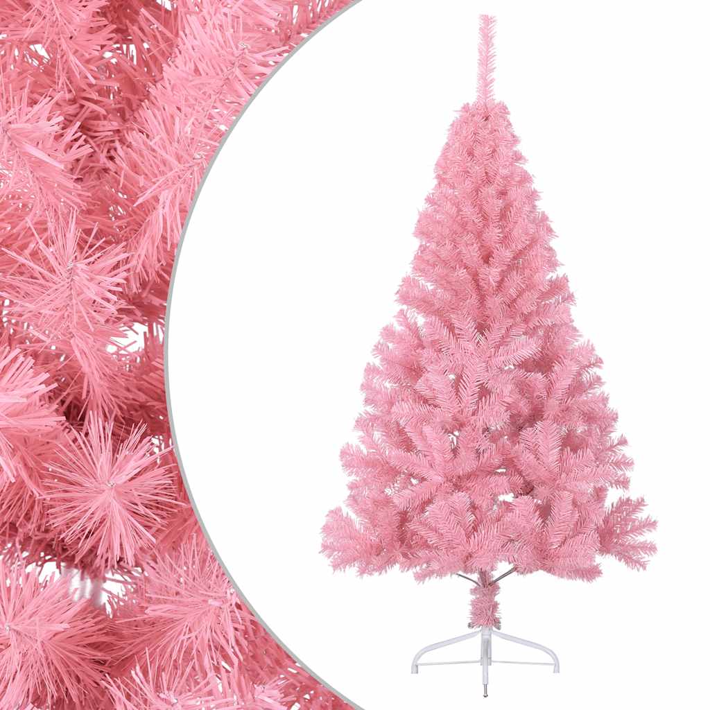 Vidaxl Kunstkerstboom mit Standard halb nach 120 cm PVC Pink
