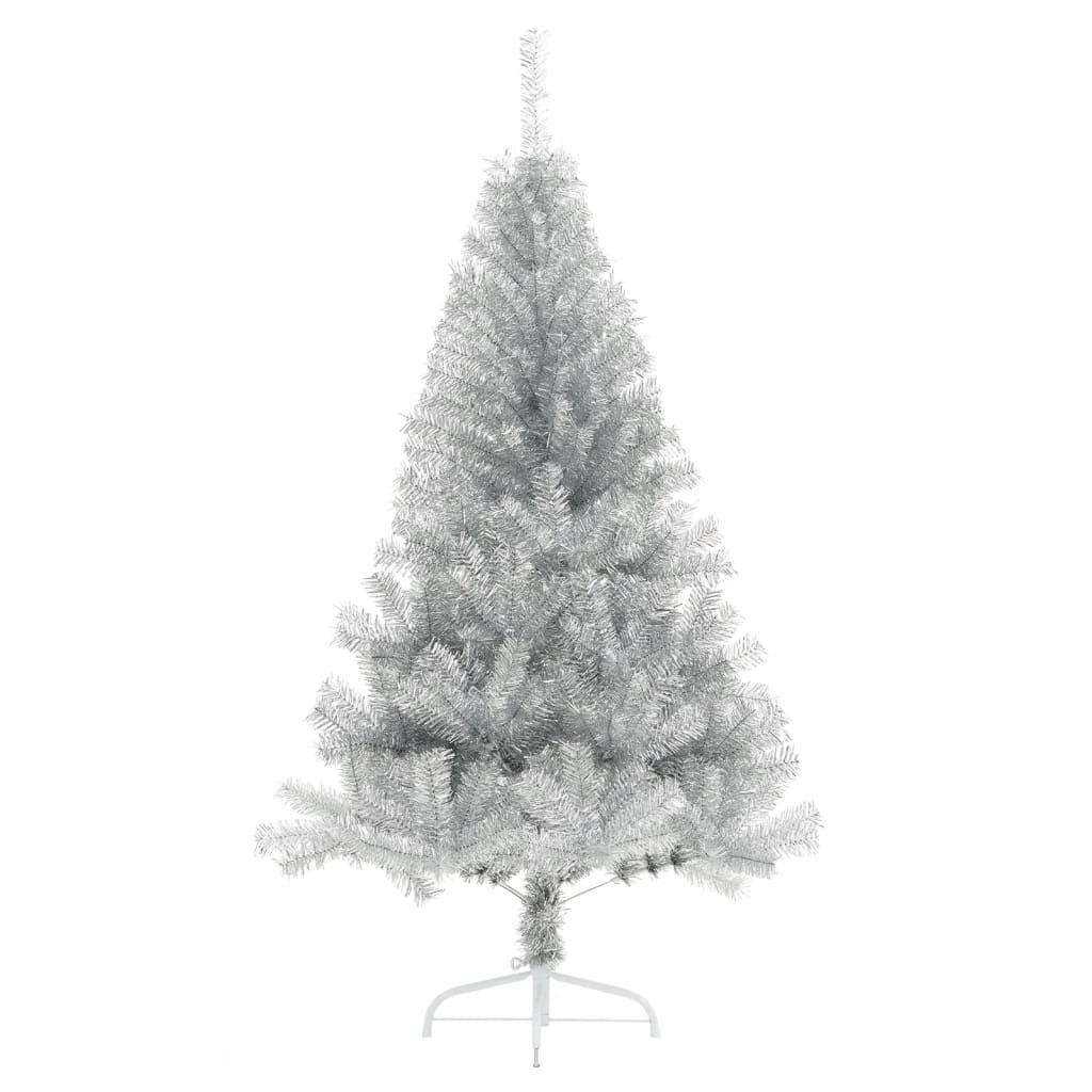 Vidaxl KunstKerstboom Hälfte mit Standard mit einer Standard -120 -cm -Kappe silberfarben
