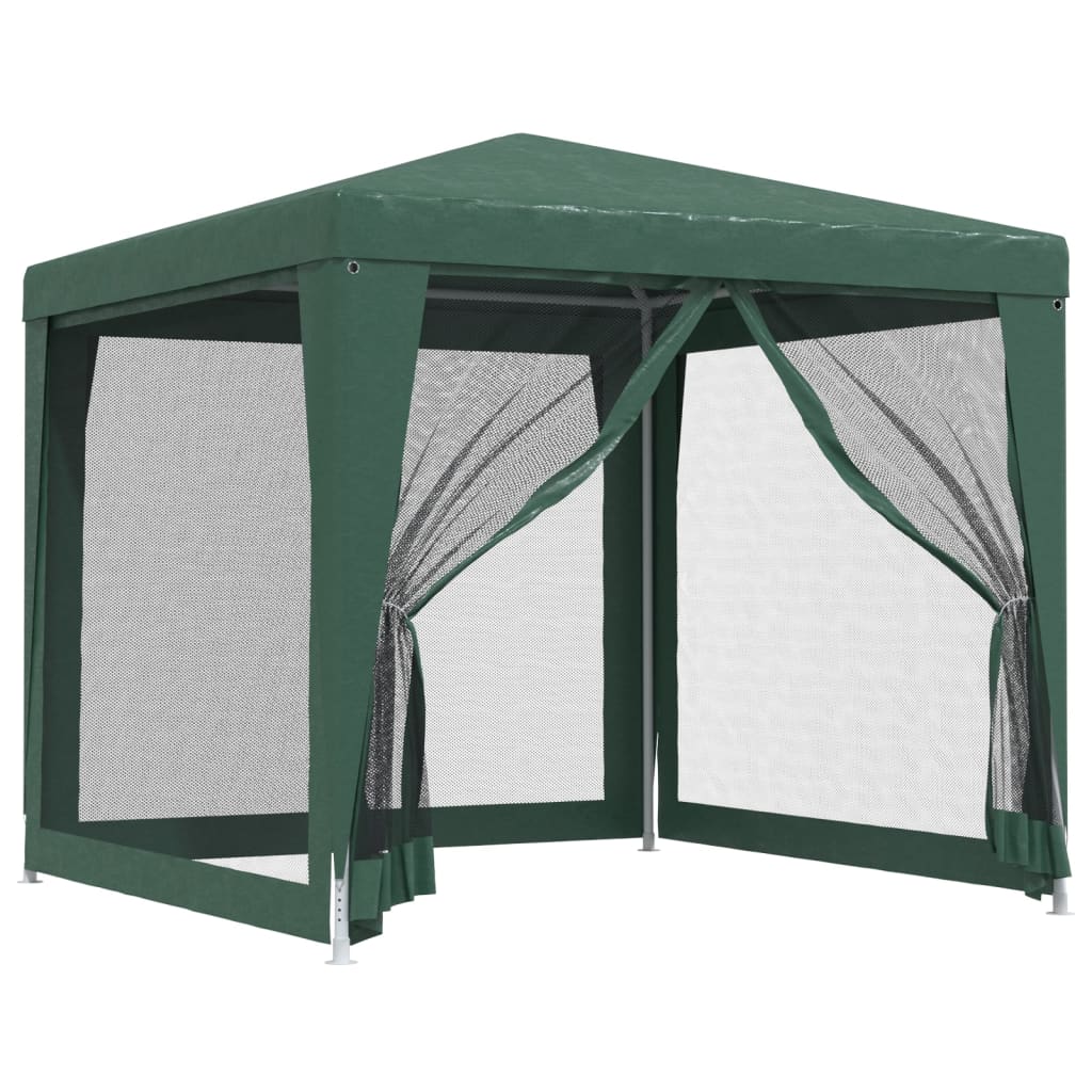 VidaXL Partyzelt mit 4 Mesh-Seitenwänden 2,5x2,5 m HDPE grün
