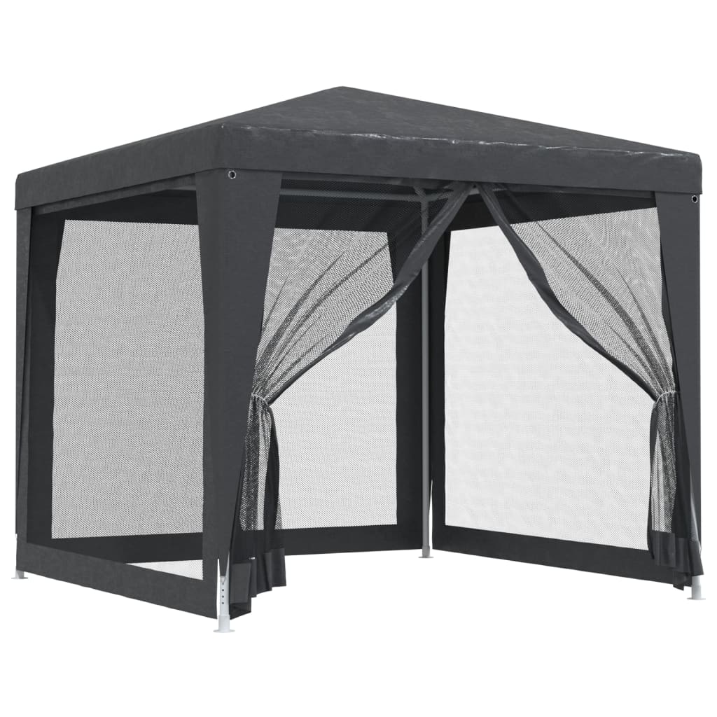 VidaXL Partyzelt mit 4 Mesh-Seitenwänden 2,5x2,5 m HDPE Anthrazit
