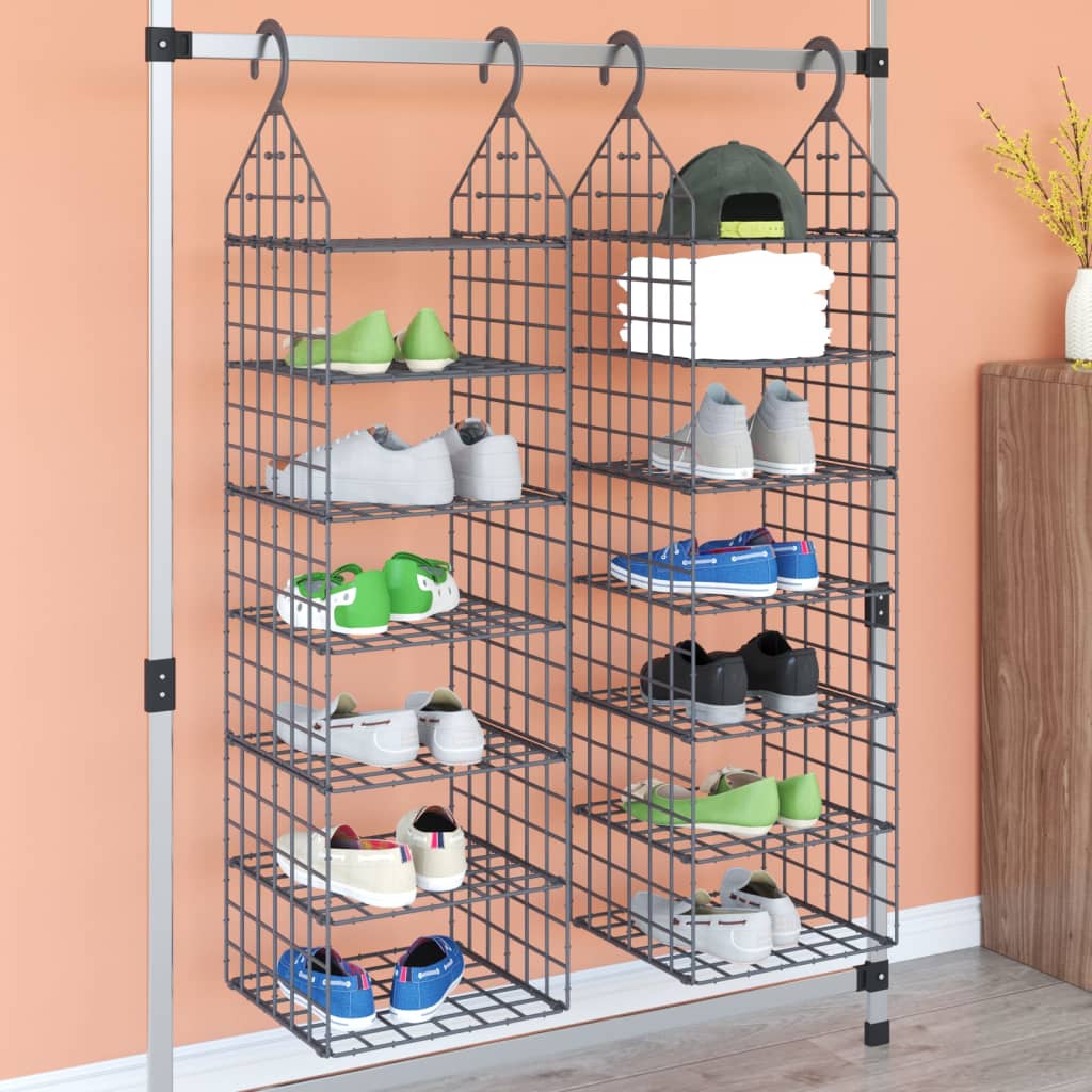 Vidaxl Hängeschrank-Organizer 2 Stück mit 7 Regalen