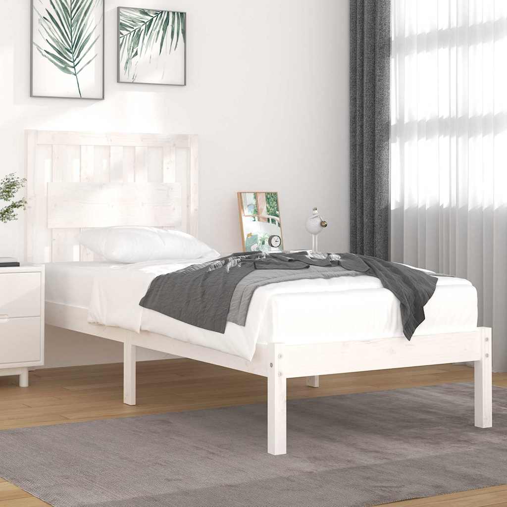 Vidaxl bedframe massief grenenhout wit 90x190 cm