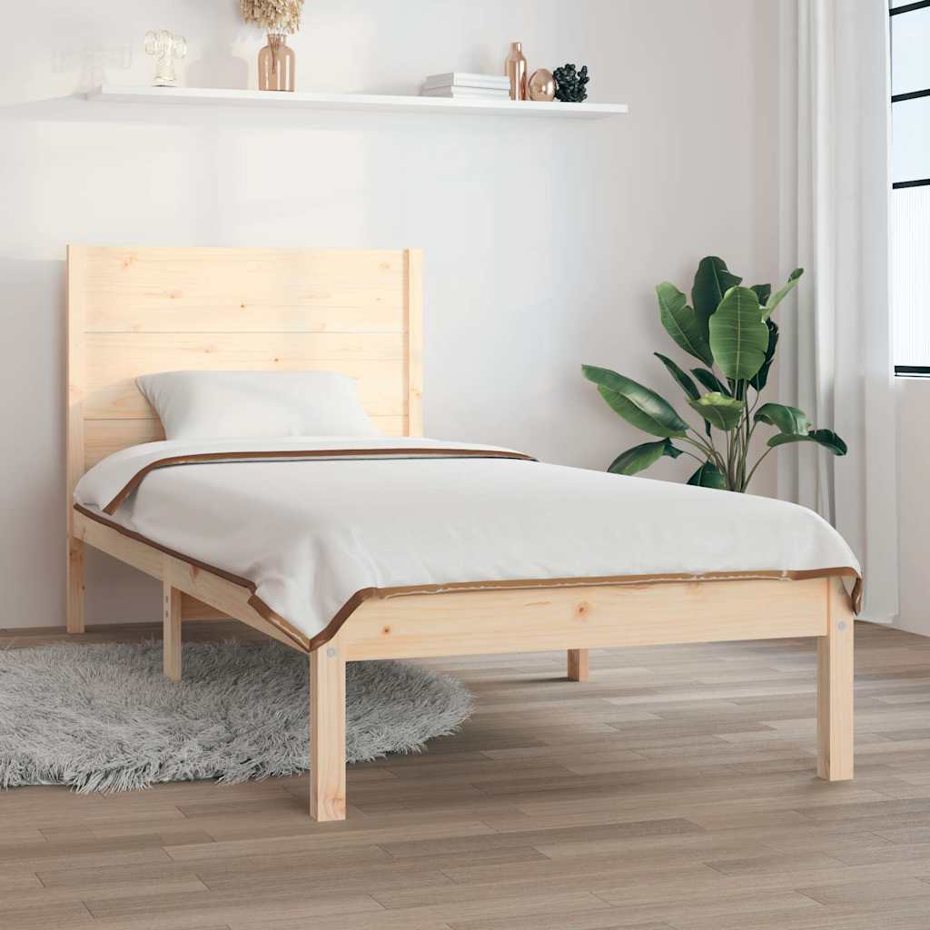 Vidaxl bedframe massief hout 75x190 cm