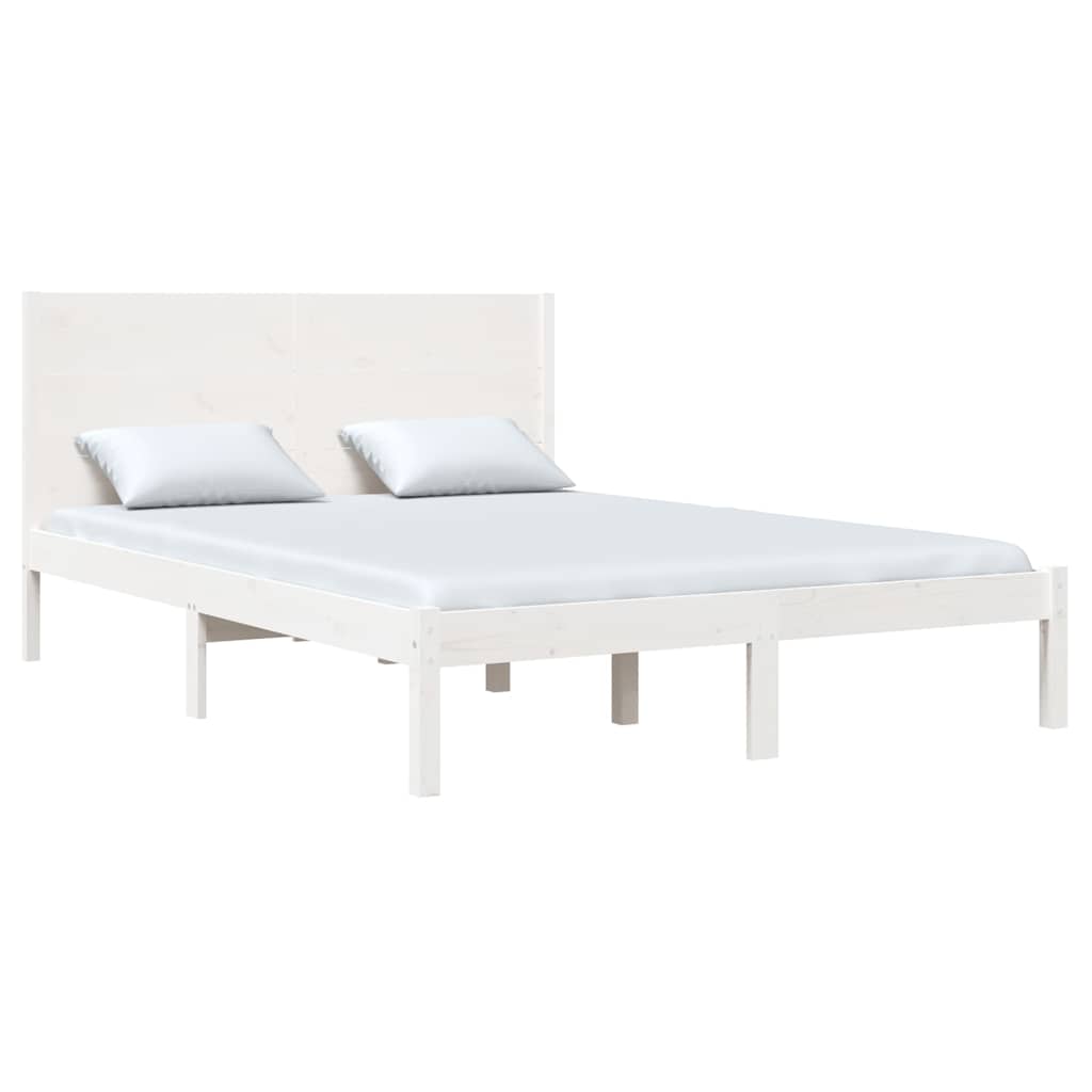 Vidaxl bedframe zonder matras massief grenenhout wit 140x200 cm