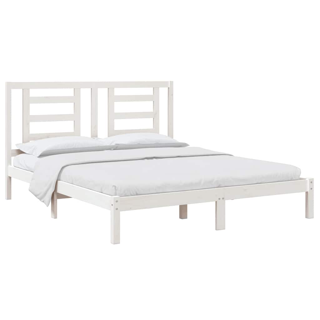Vidaxl bedframe zonder matras massief grenenhout wit 160x200 cm