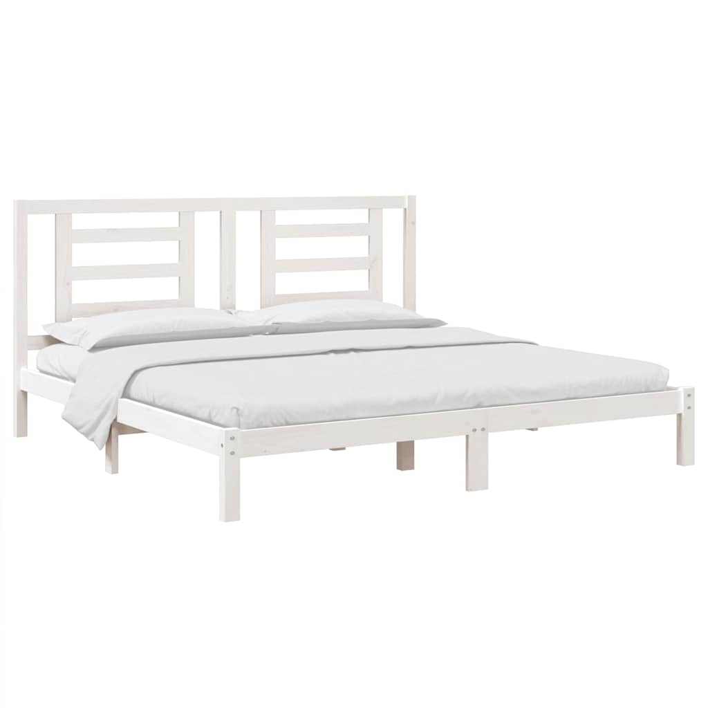 Vidaxl bedframe massief hout wit 180x200 cm