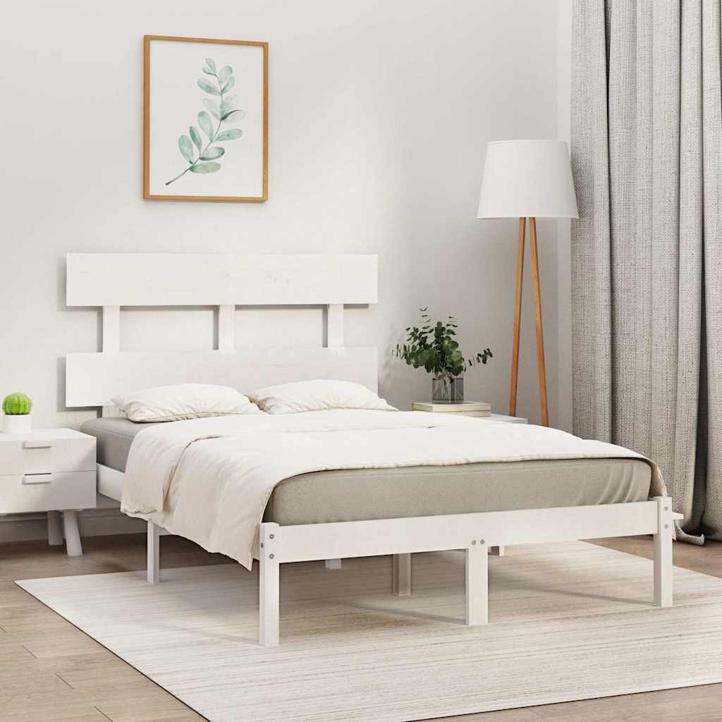 Vidaxl bedframe massief hout wit 160x200 cm
