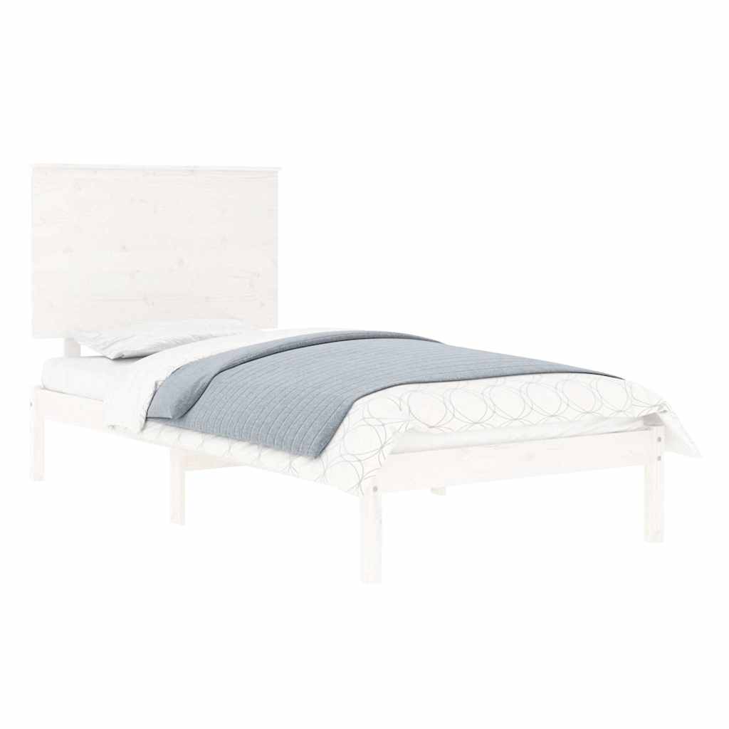 Vidaxl bedframe massief hout wit 90x190 cm