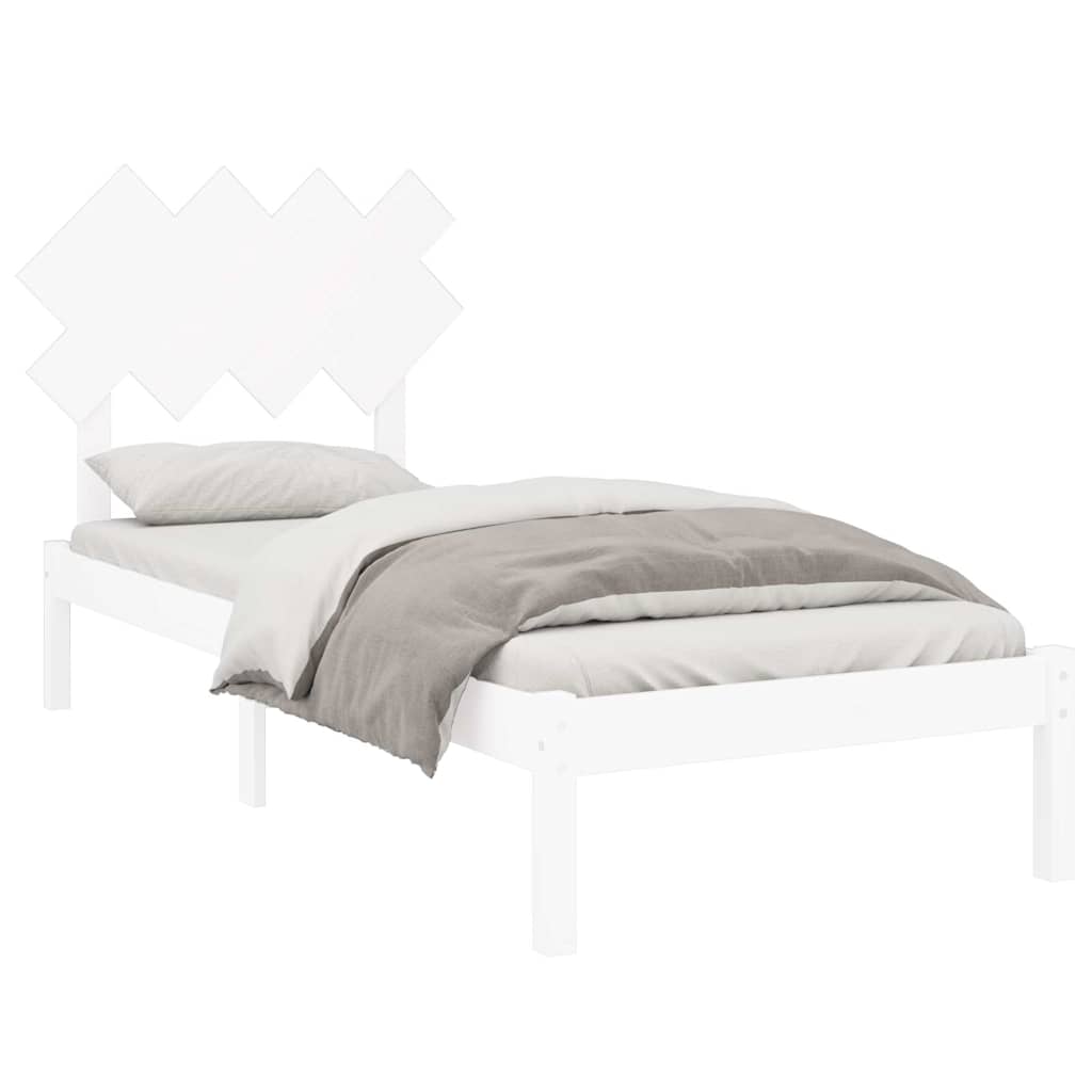 Vidaxl bedframe massief hout wit 90x190 cm