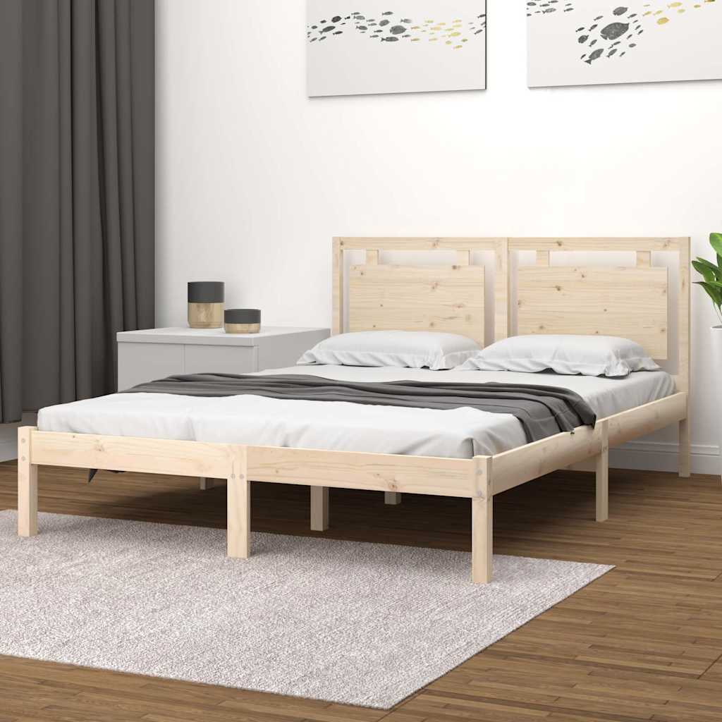 Vidaxl bedframe massief hout 140x190 cm