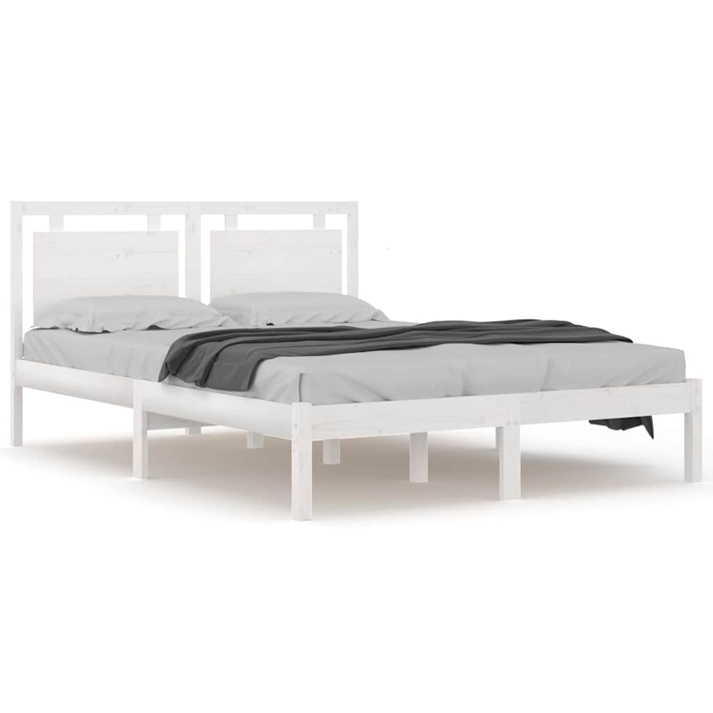 Vidaxl bedframe massief hout wit 140x200 cm