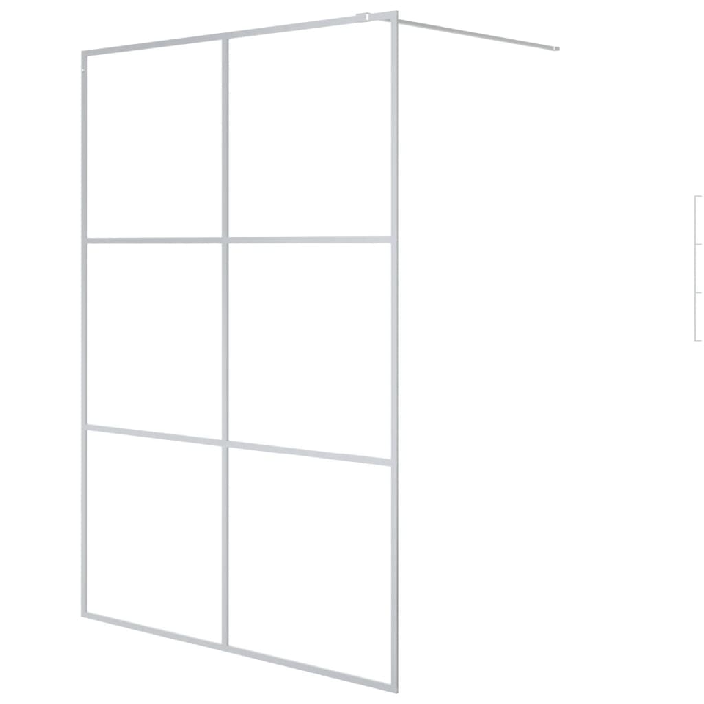 VidaXL Walk-in Duschabtrennung 140x195 cm transparentes ESG-Glas silberfarben