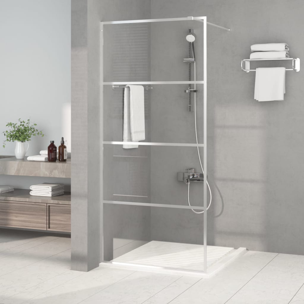Vidaxx begehbare Duschabtrennung 90x195 cm transparentes ESG-Glas silberfarben