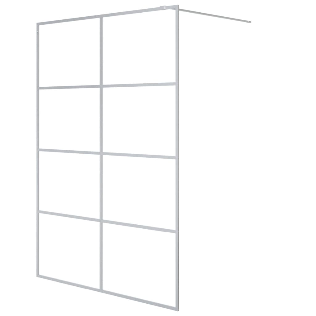 Vidaxl begehete Duschwand 140x195 cm transparentes ESG-Glas Silber gefärbt