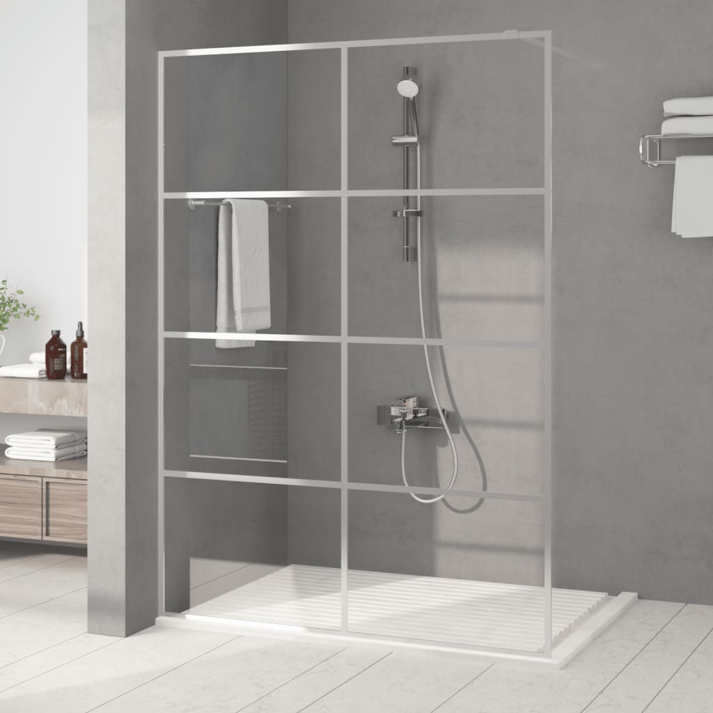 Vidaxl begehete Duschwand 140x195 cm transparentes ESG-Glas Silber gefärbt