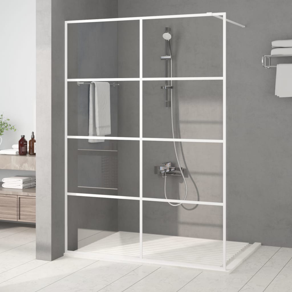 VidaXL Walk-in Duschabtrennung 140x195 cm transparentes ESG-Glas weiß