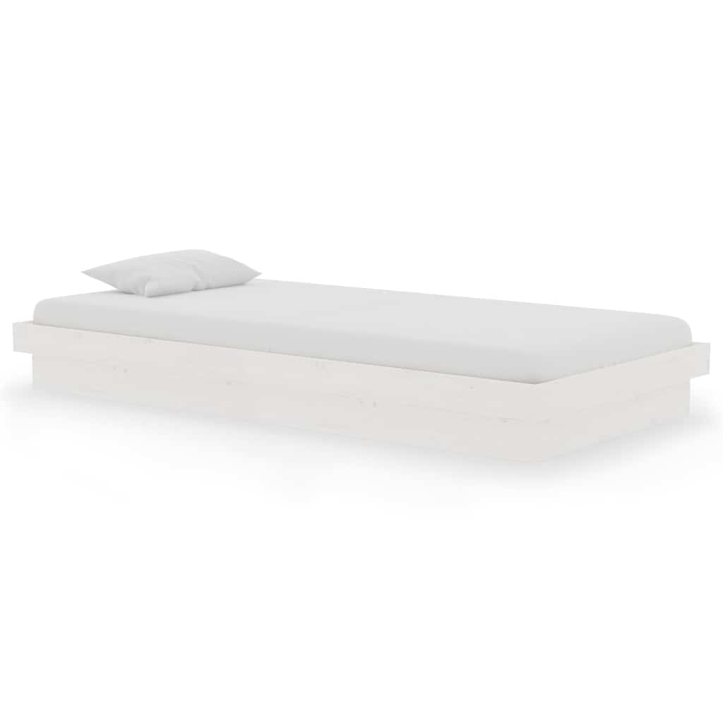 Vidaxl bedframe massief hout wit 90x190 cm