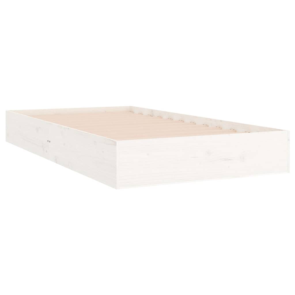 Vidaxl bedframe massief hout wit 90x200 cm