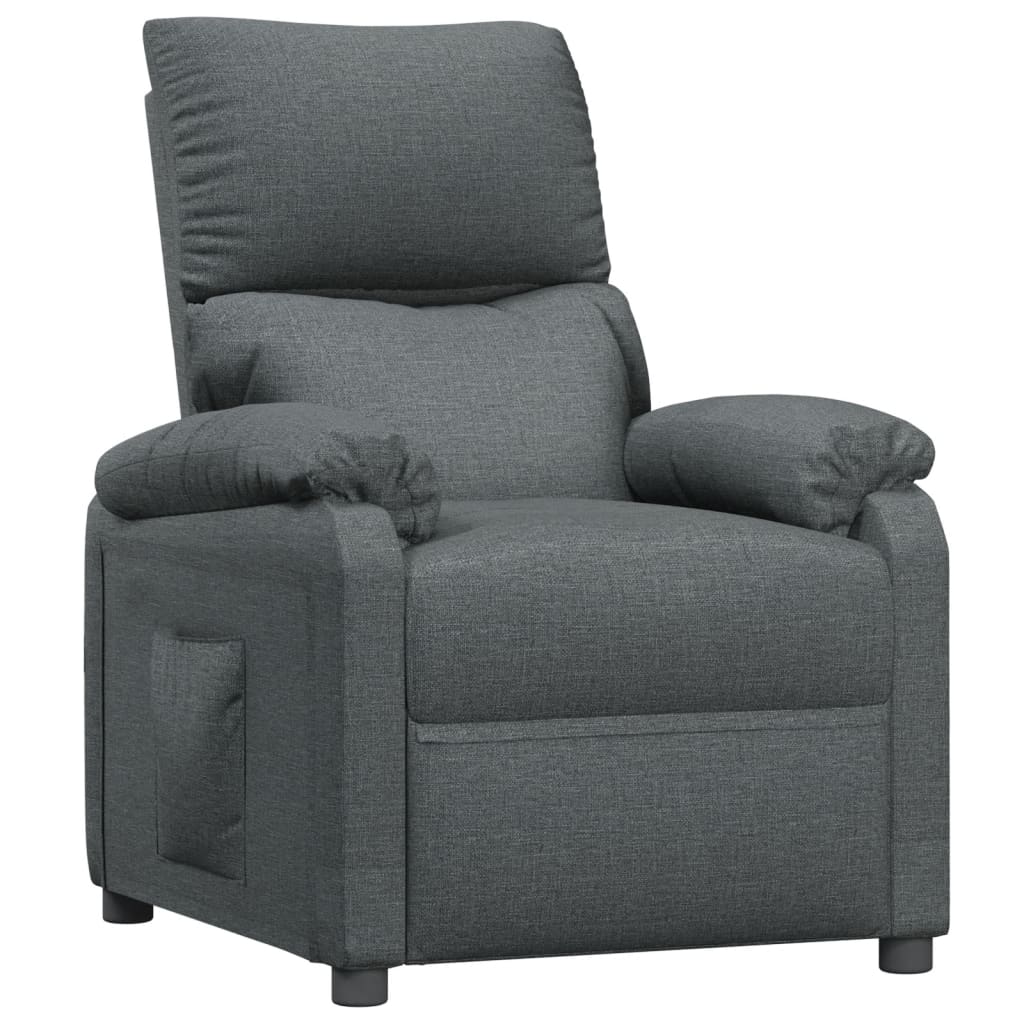 Vidaxl fauteuil verstelbaar stof donkergrijs