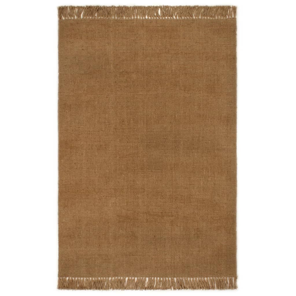 Vidaxl Teppich mit Bürsten 120x180 cm Jute