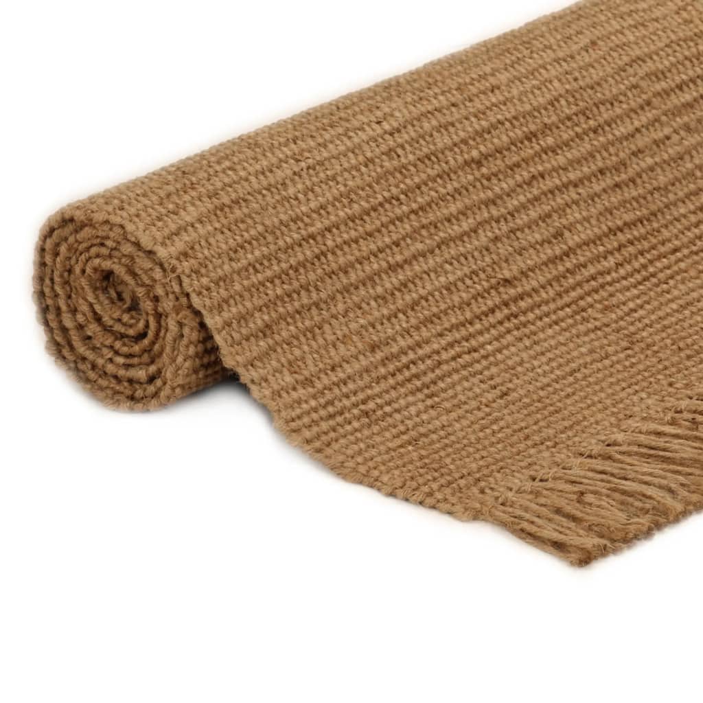 Vidaxl Teppich mit Bürsten 120x180 cm Jute