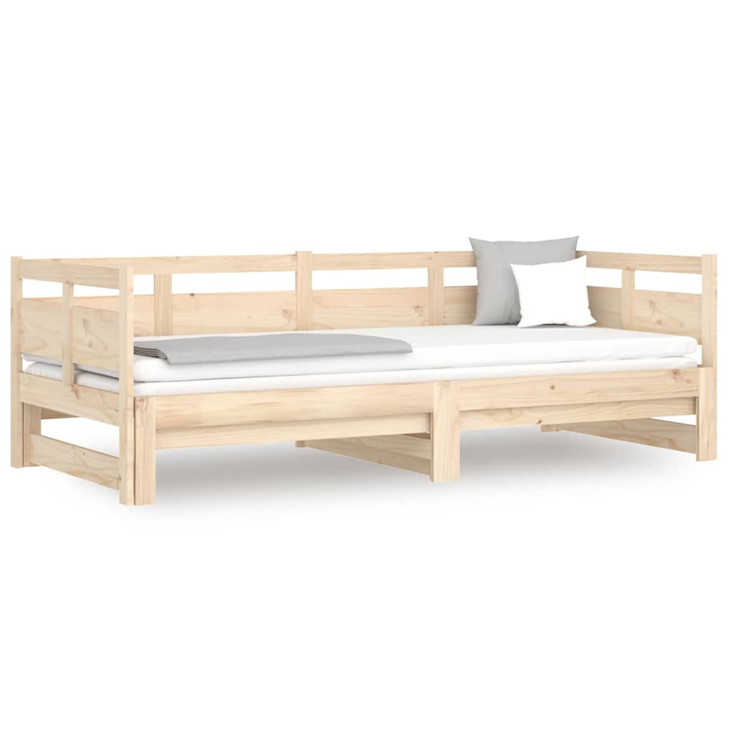 Vidaxl slaapbank uitschuifbaar massief grenenhout 2x(80x200) cm