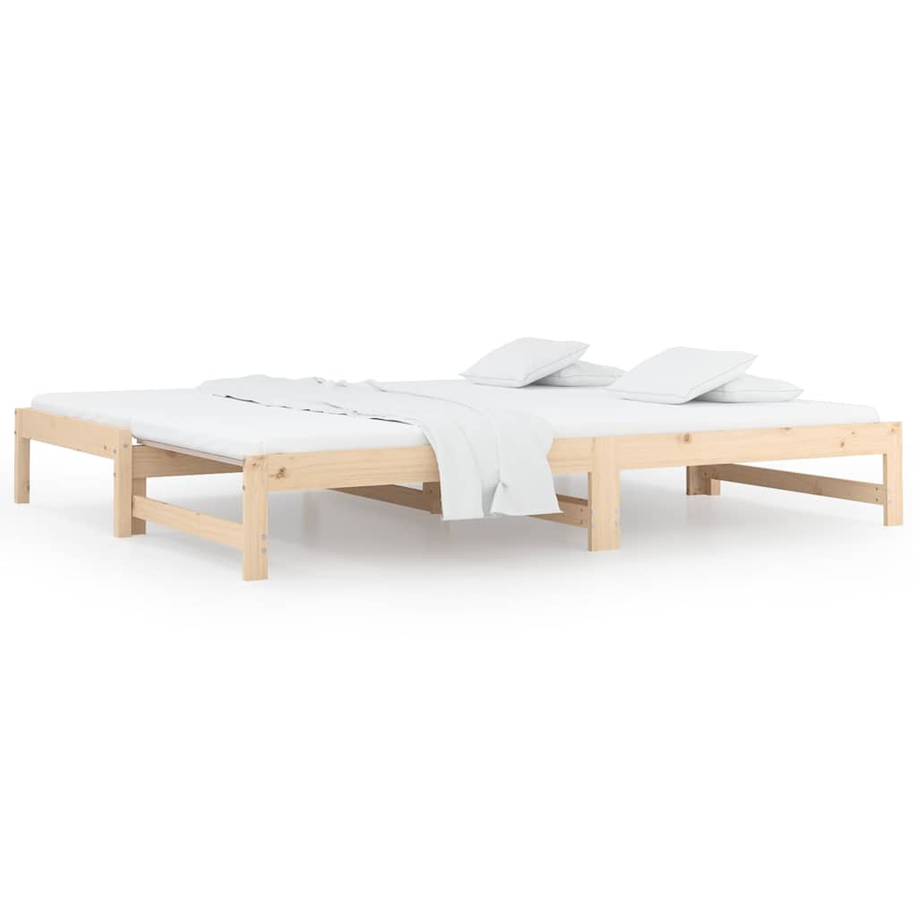 Vidaxl slaapbank uitschuifbaar 2x(80x200) cm massief grenenhout