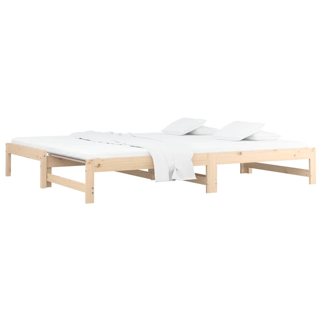 Vidaxl slaapbank uitschuifbaar massief grenenhout 2x(90x190) cm