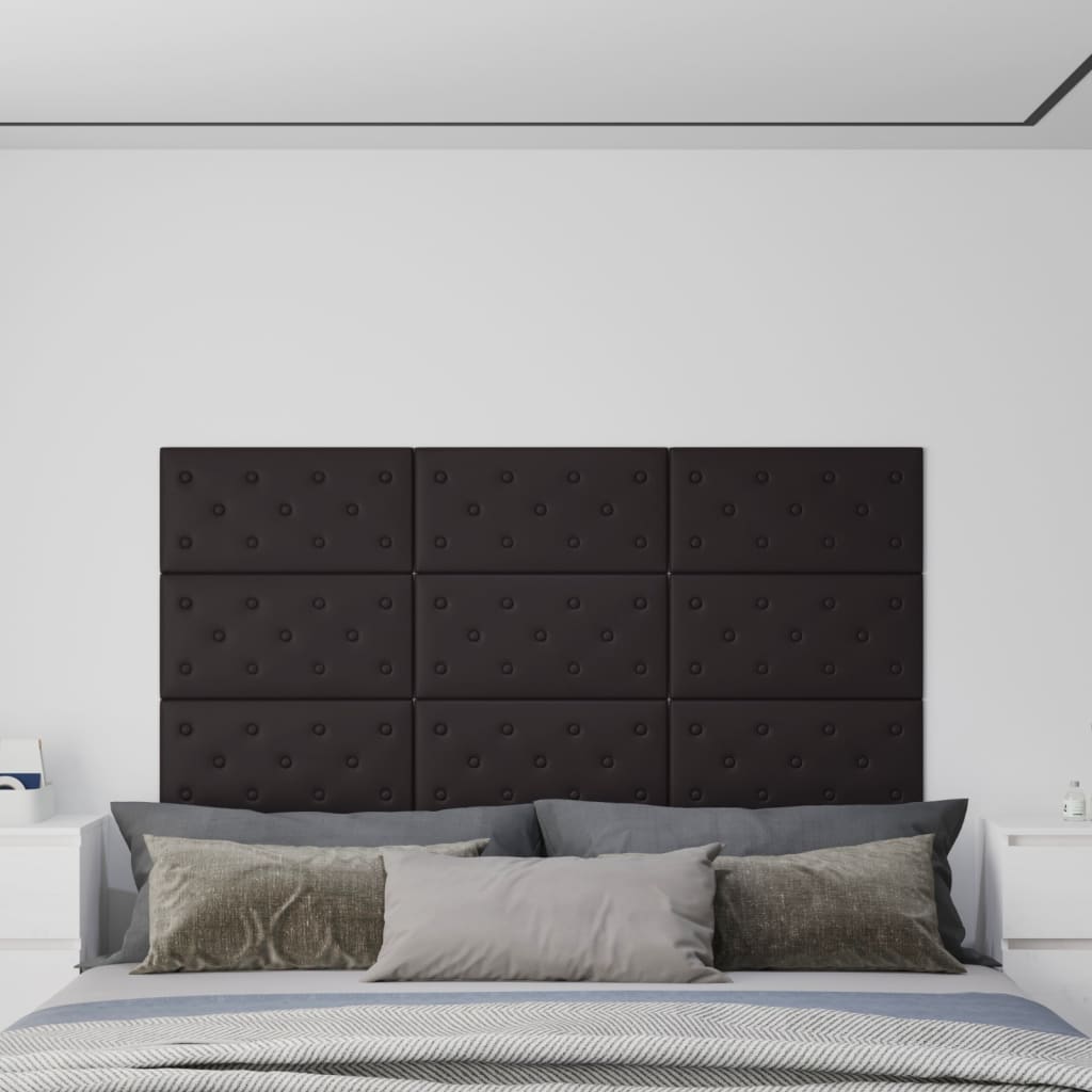 Vidaxl Wandpaneele 12 ST 2,16 m² 60 x 30 cm künstliches Lederschwarz