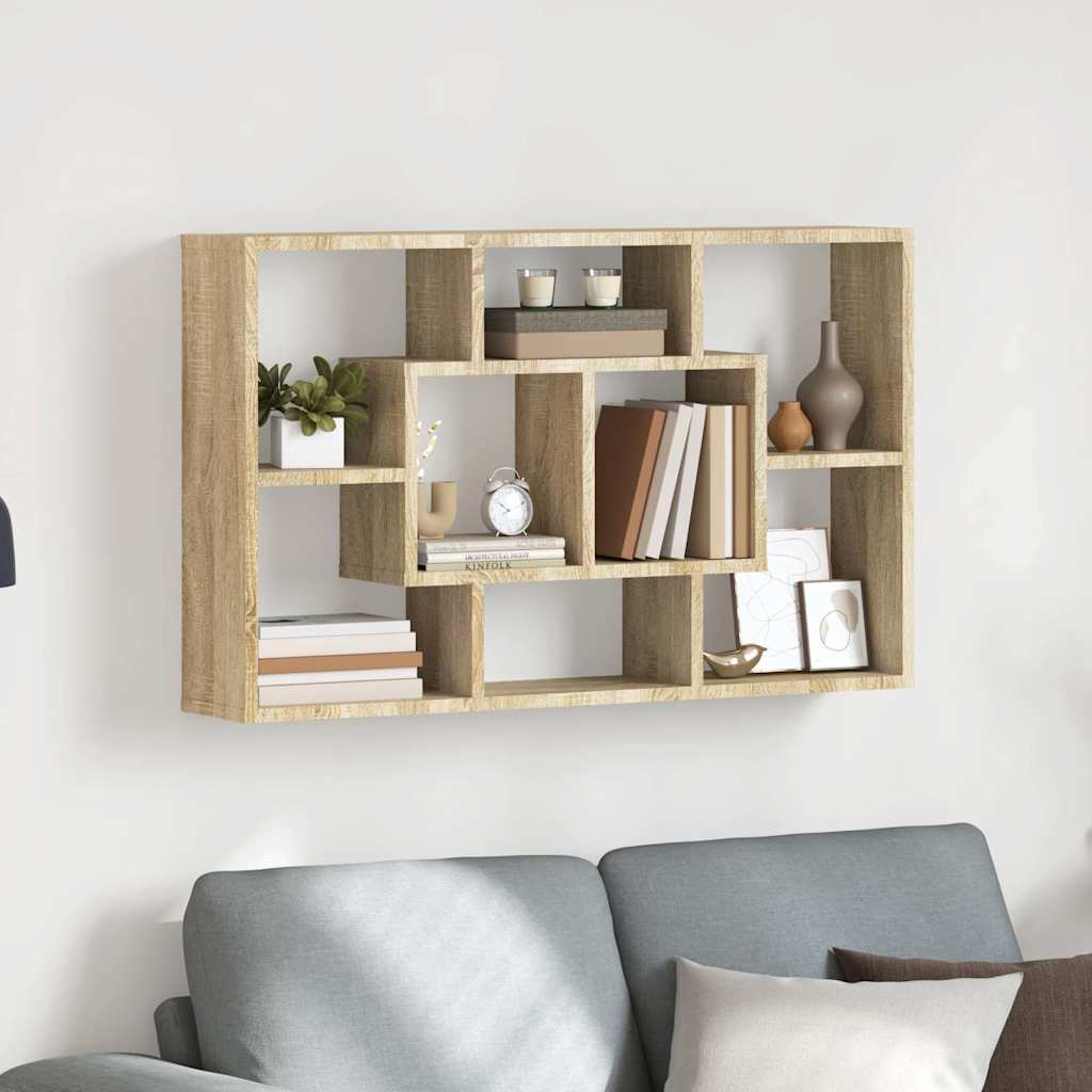 Vidaxl wandschap 85x16x52,5 cm bewerkt hout sonoma eikenkleurig