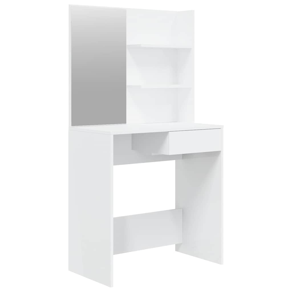 Vidaxl kaptafel met spiegel 74,5x40x141 cm hoogglans wit