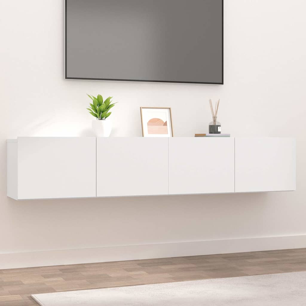 Vidaxl tv-meubels 2 st 80x30x30 cm bewerkt hout wit