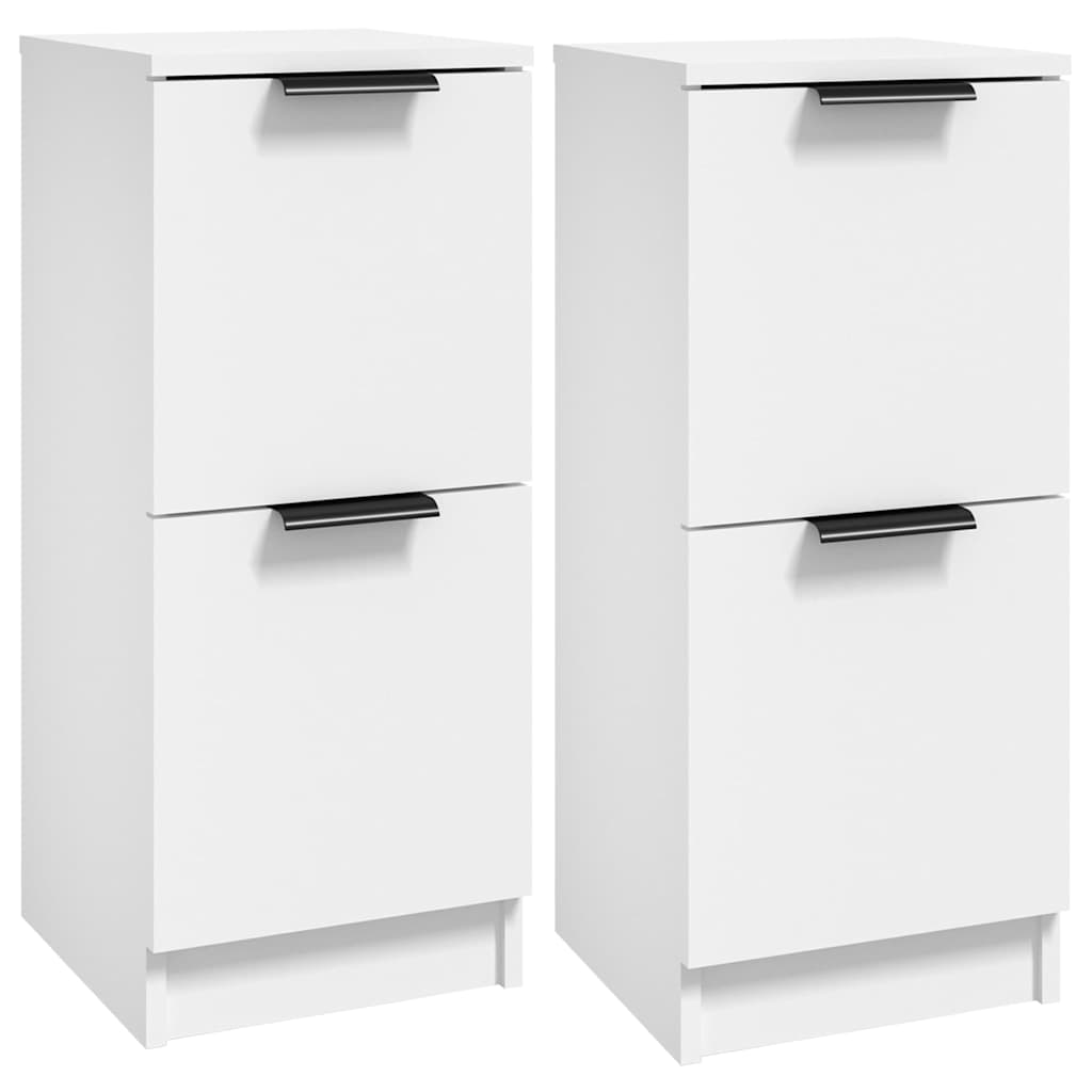 Vidaxl dressoirs 2 st 30x30x70 cm bewerkt hout wit