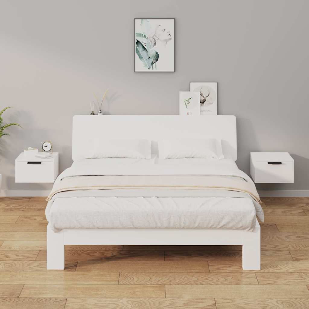 Vidaxl nachtkastjes wandgemonteerd 2 st 34x30x20 cm wit