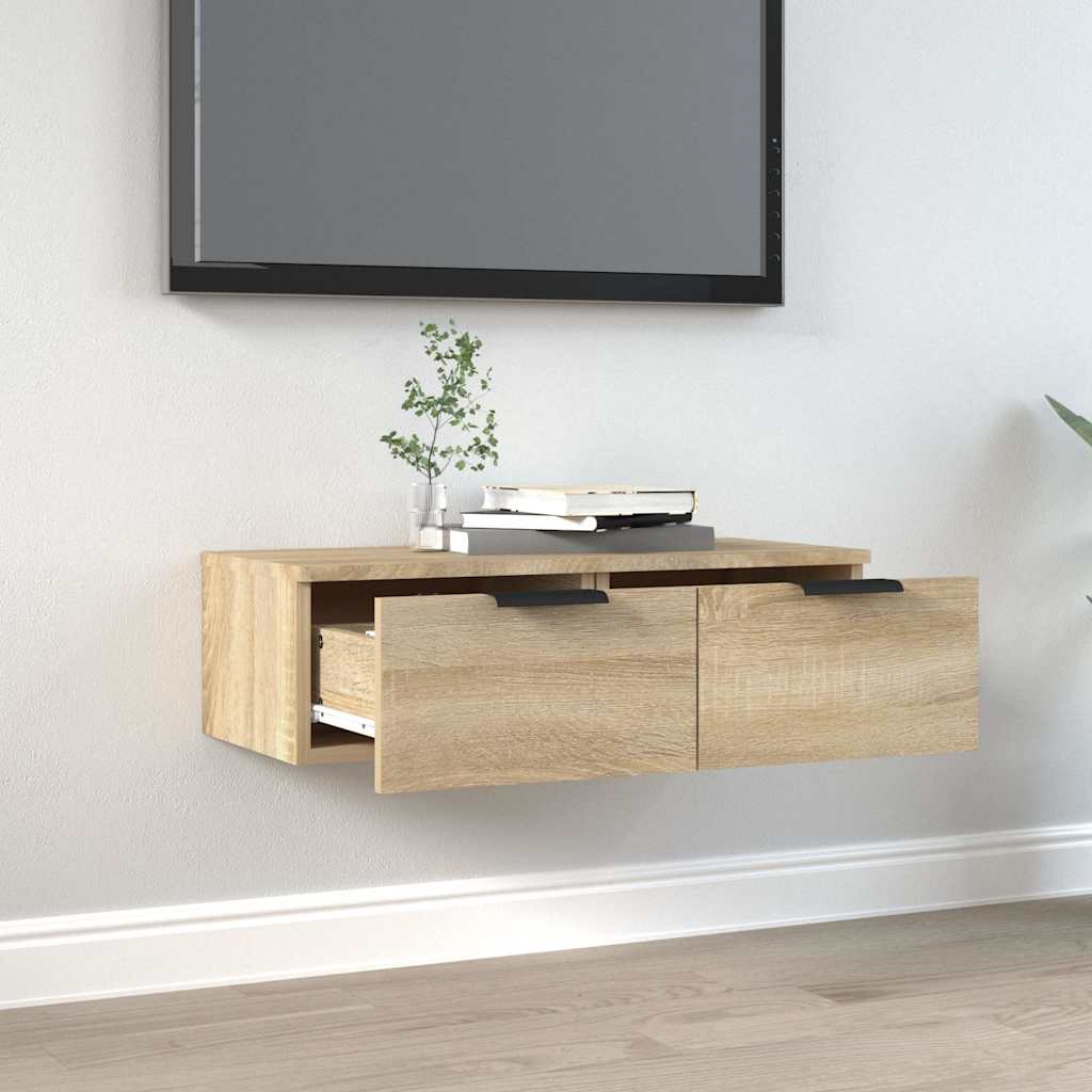 Vidaxl wandkast 68x30x20 cm bewerkt hout sonoma eikenkleurig