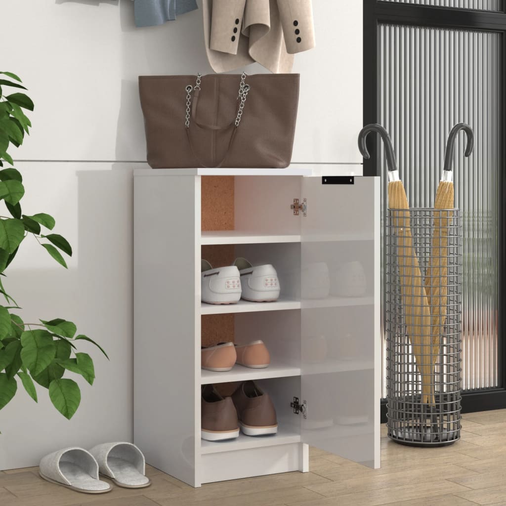 VidaXL Schuhschrank 30x35x70 cm lackiertes Holz Hochglanzweiß