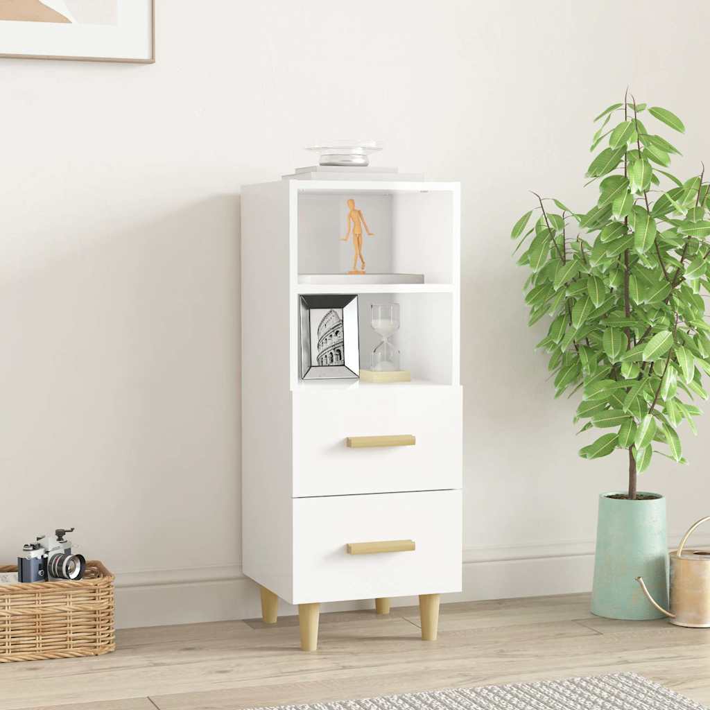 Vidaxl dressoir 34,5x34x90 cm bewerkt hout hoogglans wit