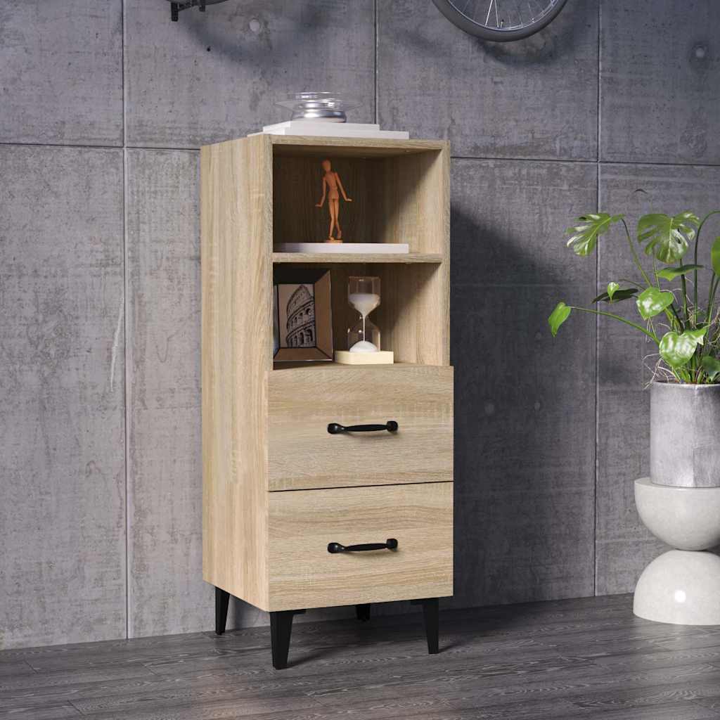 Vidaxl dressoir 34,5x34x90 cm bewerkt hout sonoma eikenkleurig