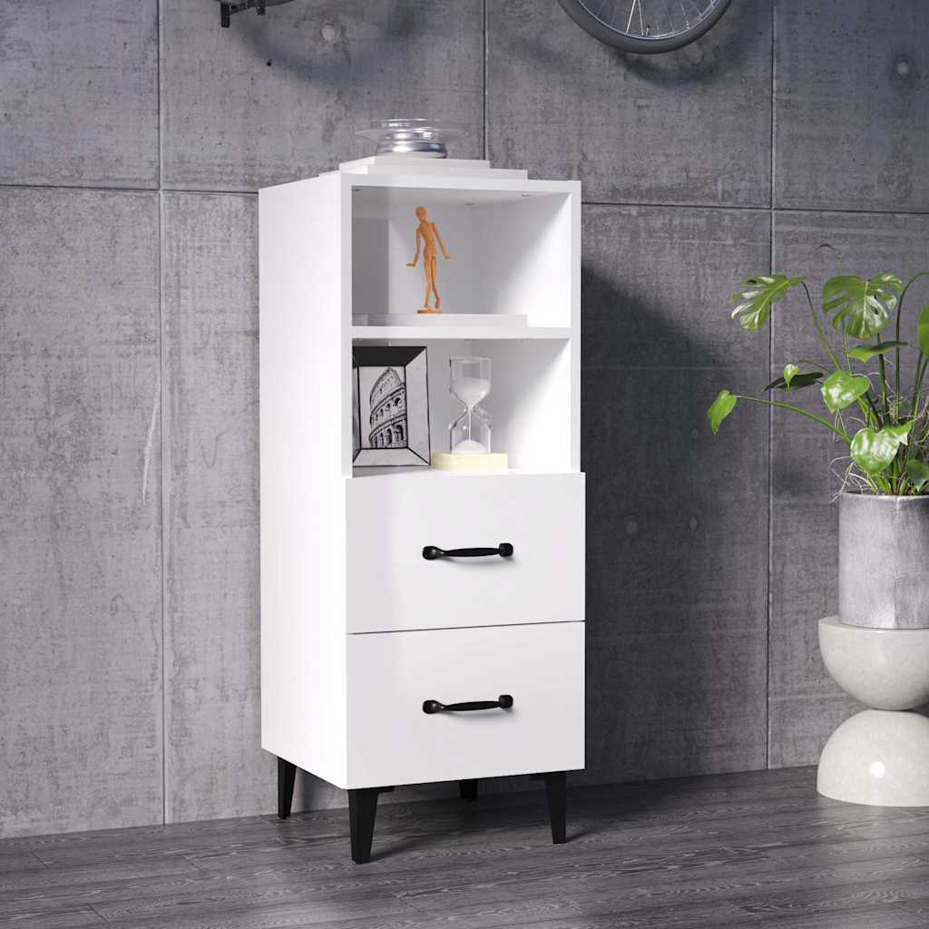Vidaxl dressoir 34,5x34x90 cm bewerkt hout hoogglans wit