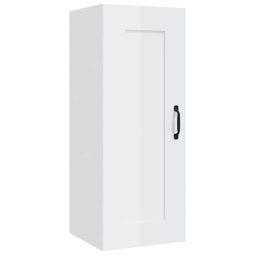 Vidaxl hangkast 35x34x90 cm bewerkt hout hoogglans wit
