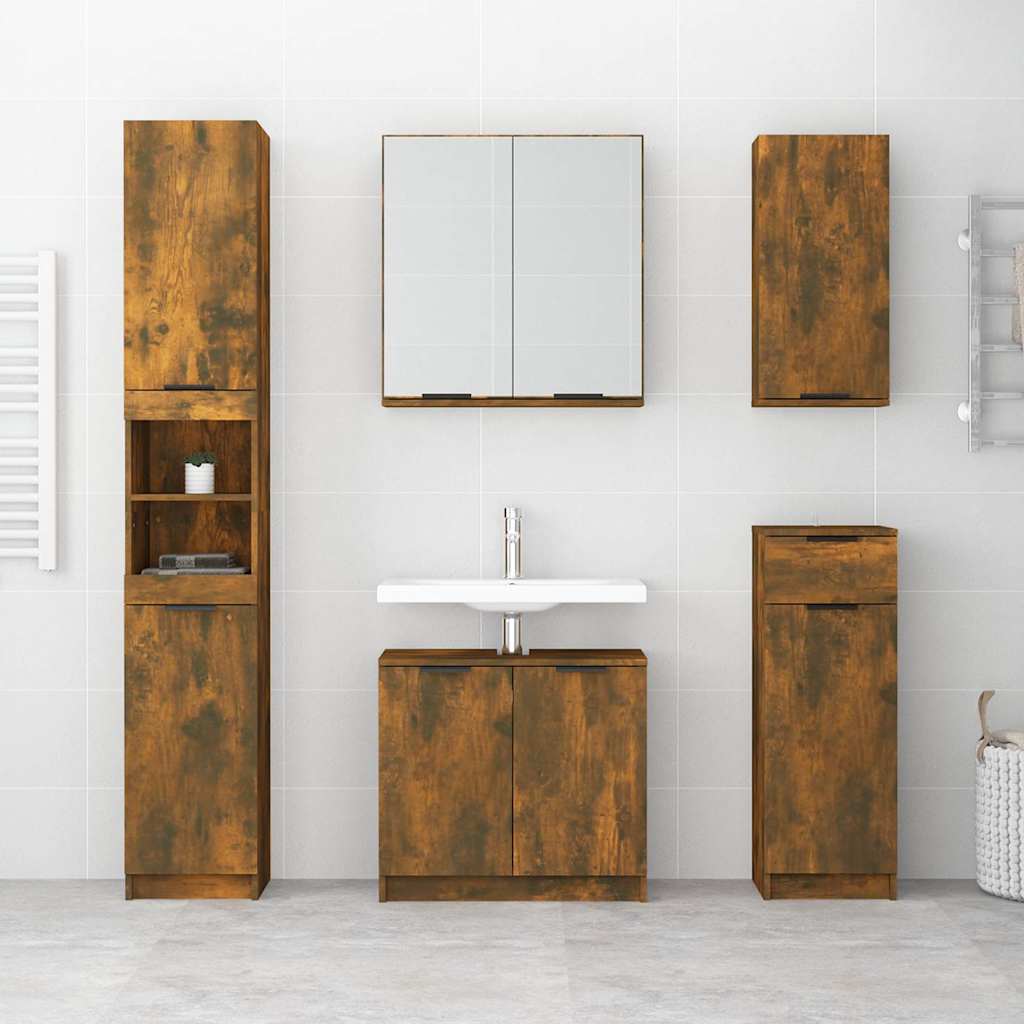 Vidaxl badkamerkast wandgemonteerd 32x20x67 cm gerookt eikenkleurig