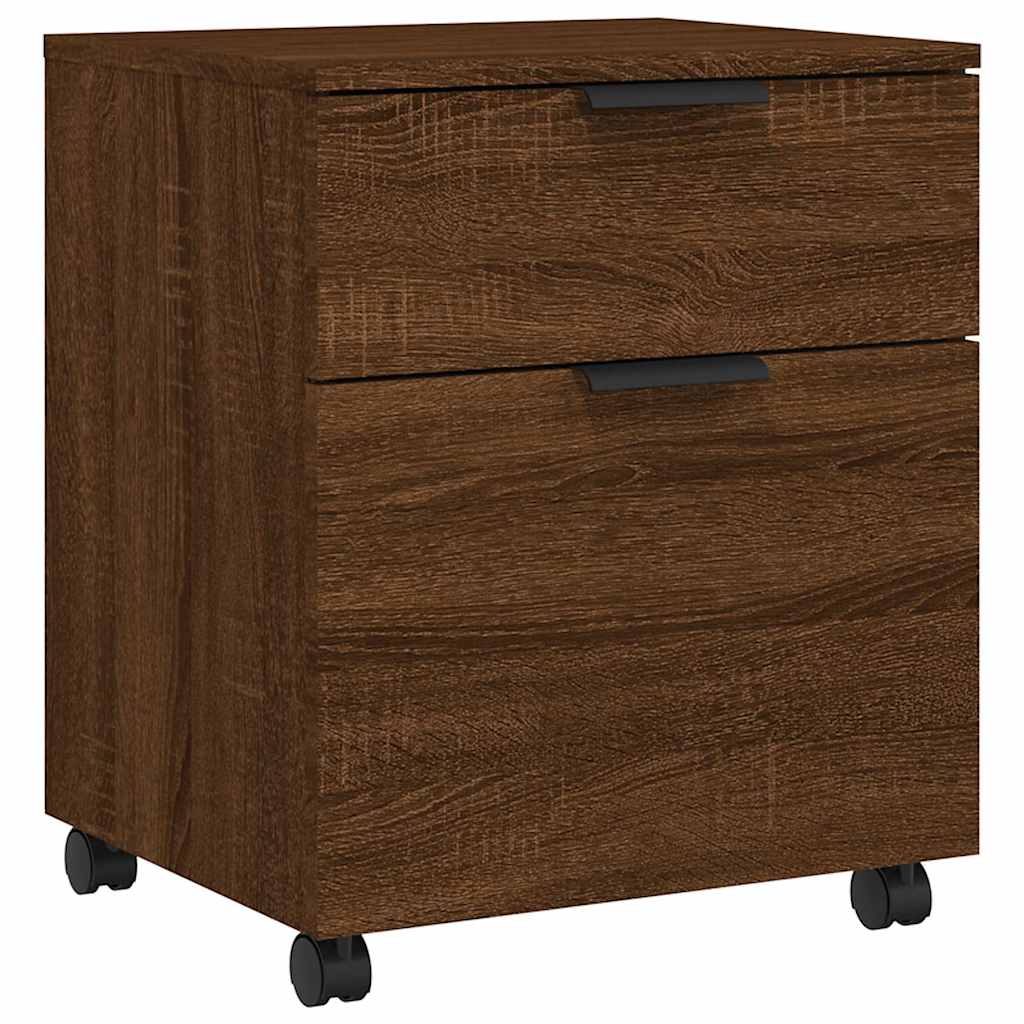 Vidaxl dossierkast verrijdbaar 45x38x54 cm bewerkt hout bruineiken