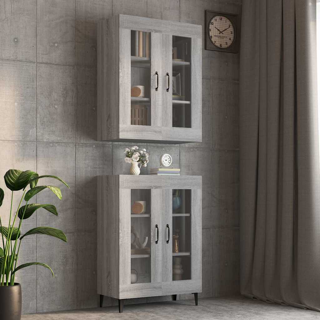 Vidaxl bovenkast 69,5x34x90 cm grijs sonoma eikenkleurig