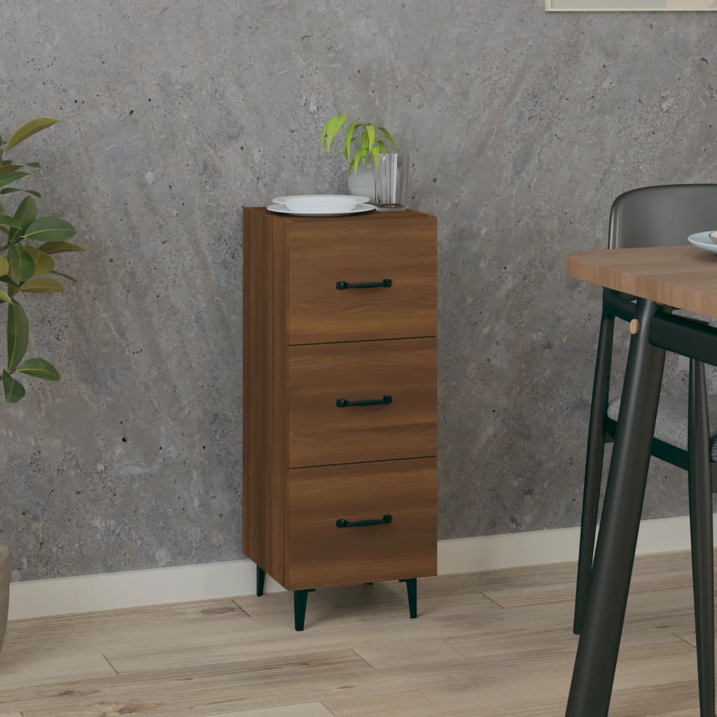 Vidaxl dressoir 34,5x34x90 cm bewerkt hout bruin eikenkleur