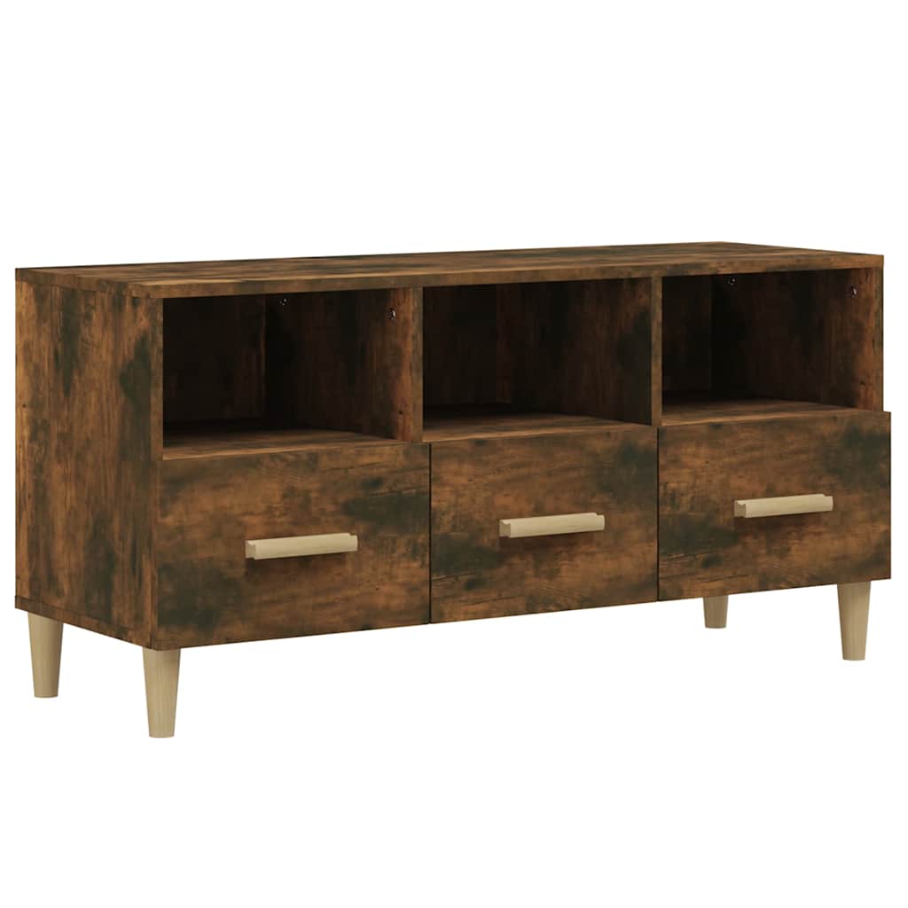 Vidaxl tv-meubel 102x36x50 cm bewerkt hout gerookt eikenkleurig