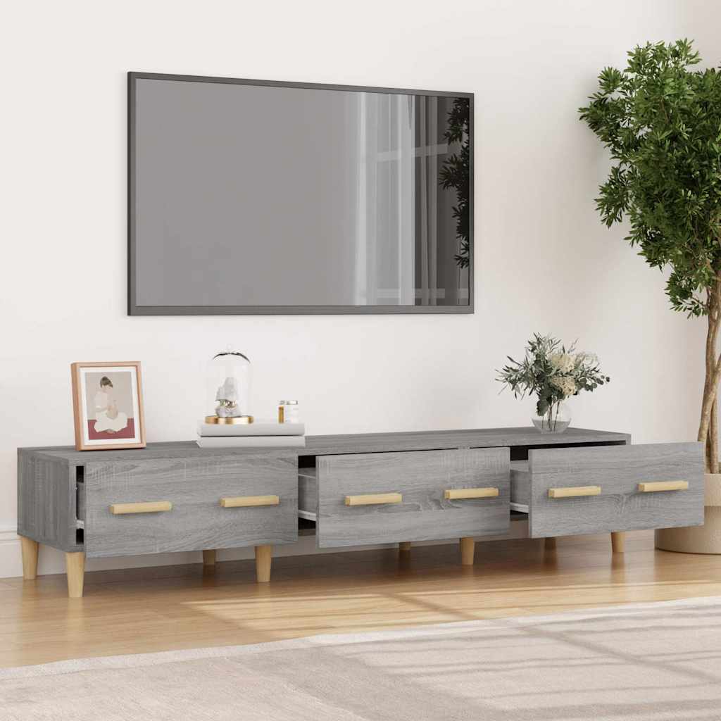Vidaxl tv-meubel 150x34,5x30 cm bewerkt hout grijs sonoma eikenkleurig